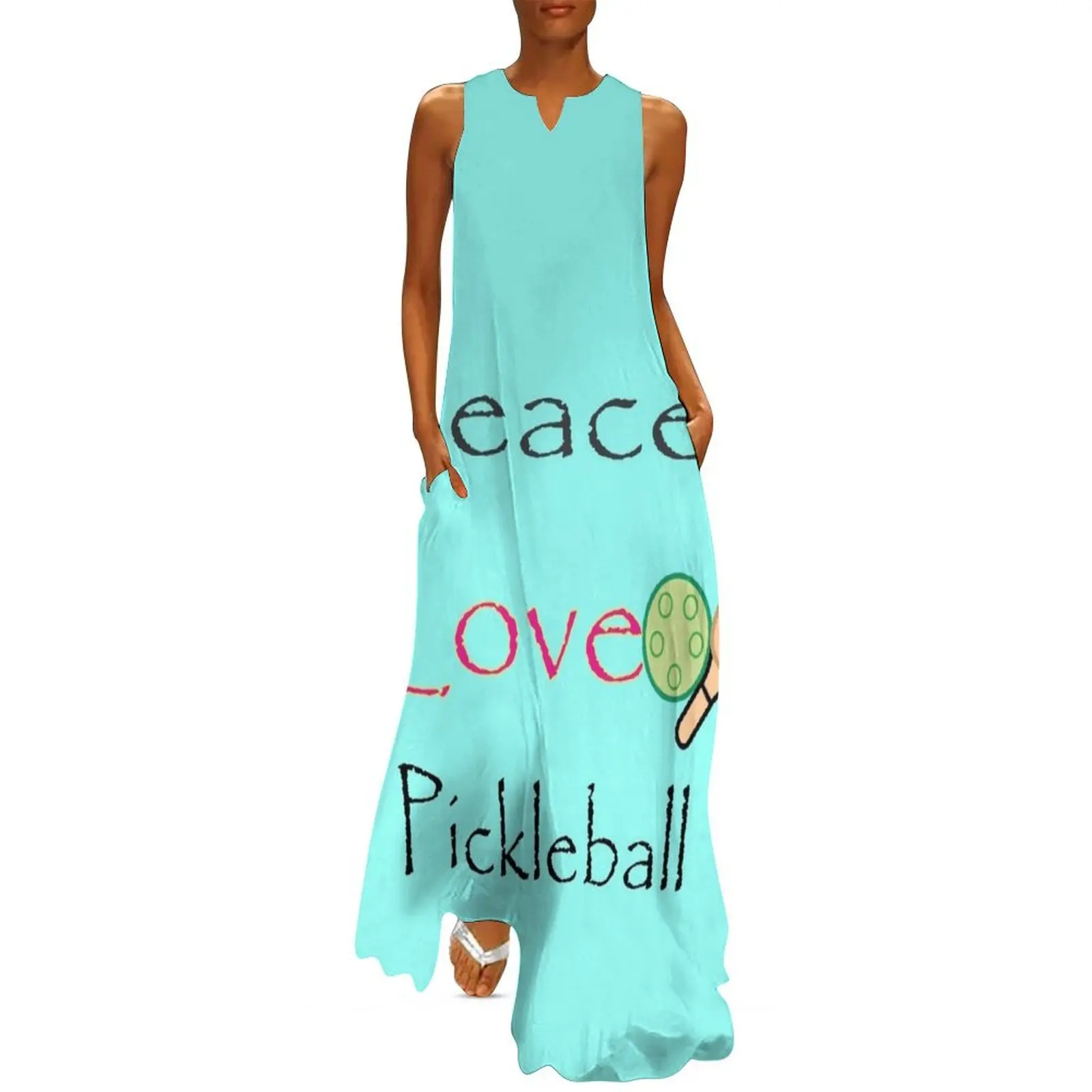 Pickleball shirt, Peace love pickle, funny Pickleball, Pickleball vintage, Pickleball Designs Long Dress