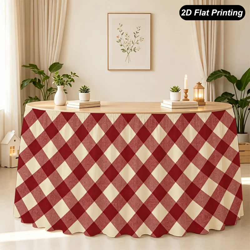 1 spring tablecloth, red alpine pattern summer dress