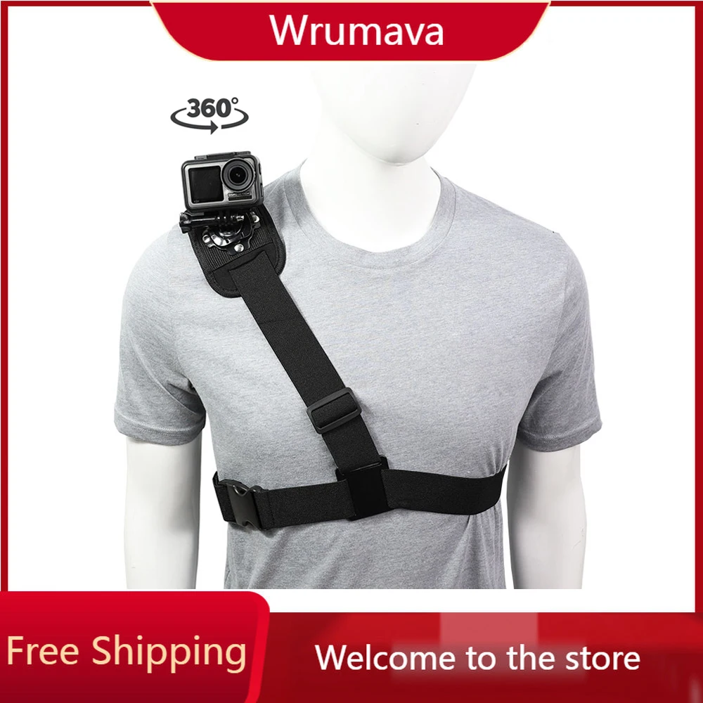 

for Accessories 360° Shoulder Strap Mount Chest Harness Adapter For Go Pro Hero 12 11 10 9 8 7 6 5 4 3 Black Edition Xiaomi Yi