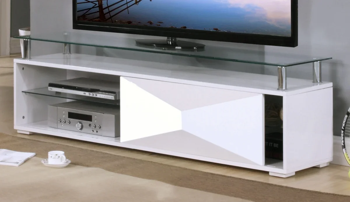 Modern Wholesale Price Wooden TV Cabinet With Glass Top TV Stand For Living Room Furniture