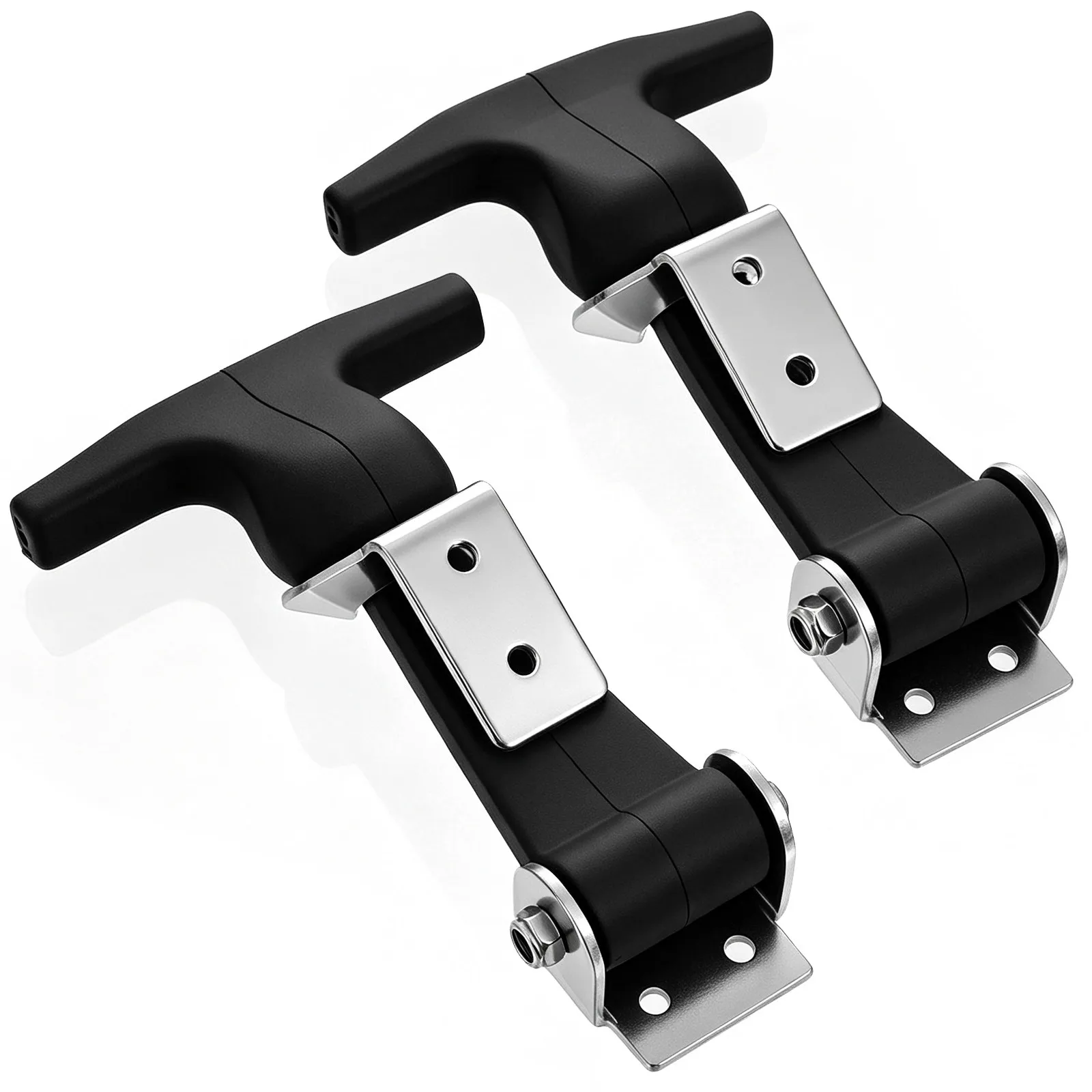 2Pcs Stainless Steel Rubber T-Handle Latch Heavy Duty Flexible Draw Catch for Automotive Trucks Cooler Cargo Box Boat
