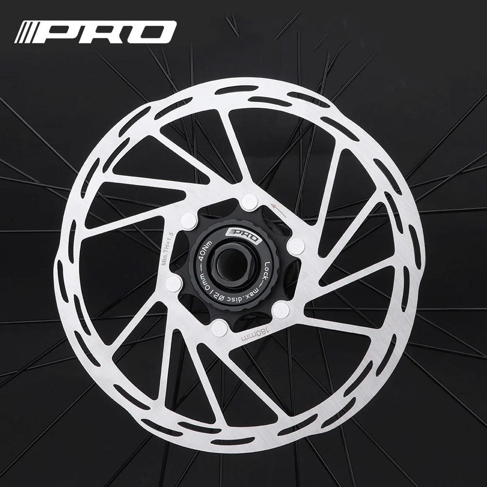 IIIPRO Bicycle Center Lock Disc Brake Rotor 140mm/160mm/180mm/203mm Road Bike Disc Brake Rotor With Lock Ring bike brake pads