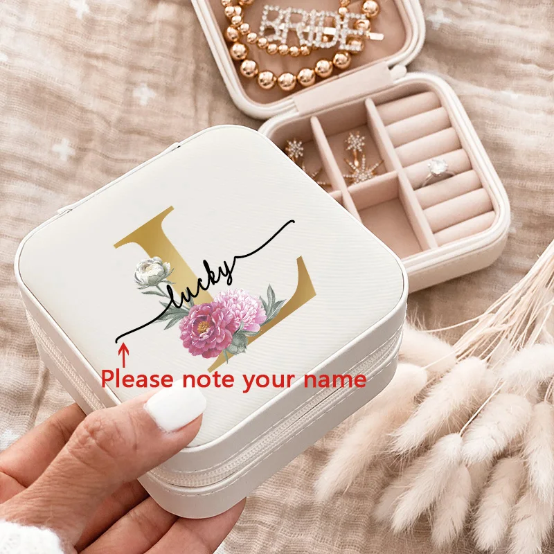

Personalize Jewelry Box Gifts Custom Jewellry Case with Name Bridesmaid Proposal Christmas Holiday Gift Birthday Customised Box