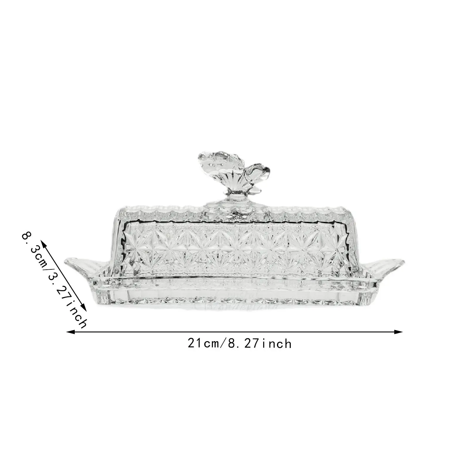 Butter Dish with Lid Dustproof Cover Butter Plate for Buffet Bar Countertop