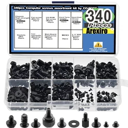 340pcs Motherboard Standoffs, Computer PC Screw,Hard Drive Screws Assortment Kit for HDD,SSD,Case,Mainboard