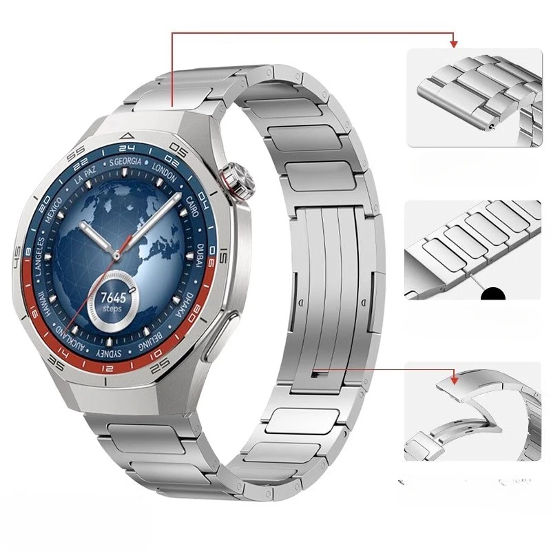 Titanium Strap for Huawei Watch GT5 Pro /GT3/GT2/GT4 46mm Bracelet,Urltra-Light Watchband for Huawei Watch Ultimate / Buds /Gt