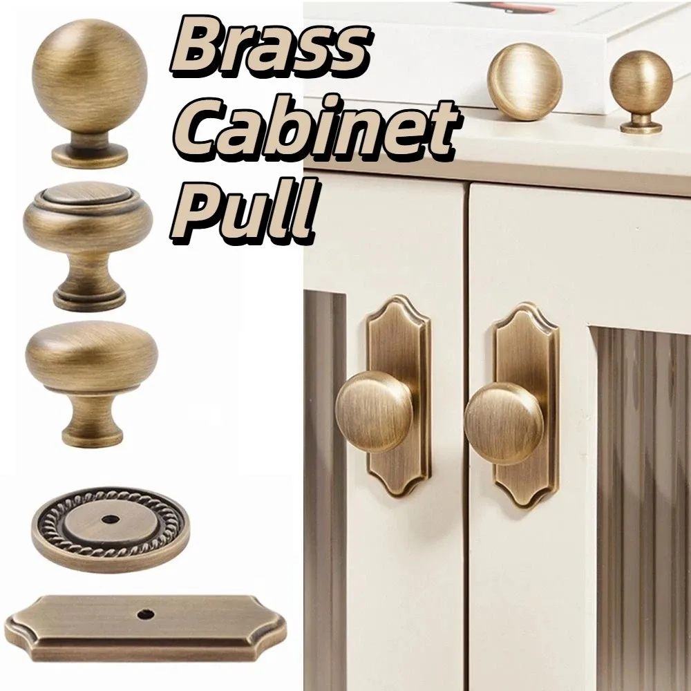 سهلة التركيب الشمال النحاس خزانة سحب الذهب جولة الصلبة النحاس مقبض درج ثقب واحد دائم مقبض باب الخزانة باب خزانة الملابس