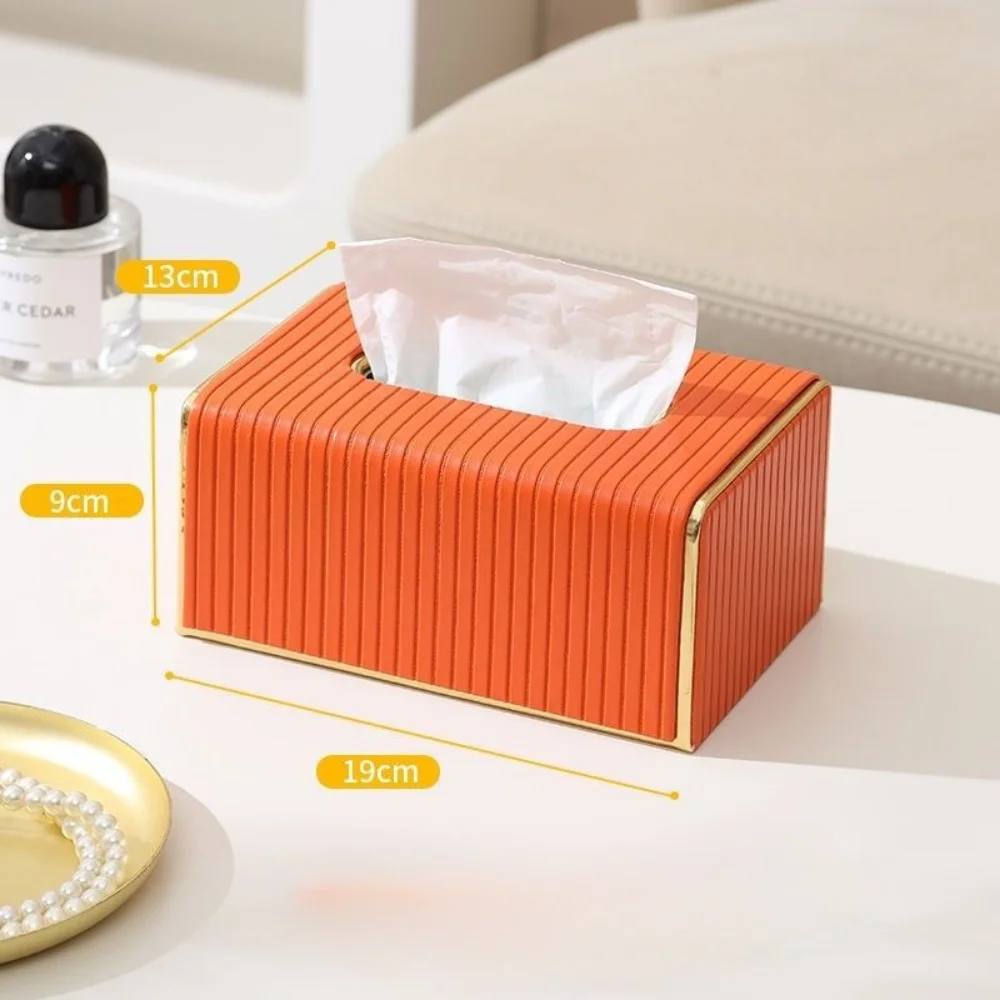 Creative Striped Tissue Box Dining Table Commercial Hotel High-looking Tissue Box Living Room Light Luxury Tissue Box