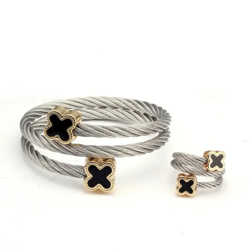 New Fashion Stainless Steel Braided Open Men Women Charm Cuff Bracelets Trendy Chain Link Sporty Wrap Bracelets Jewelry Gift
