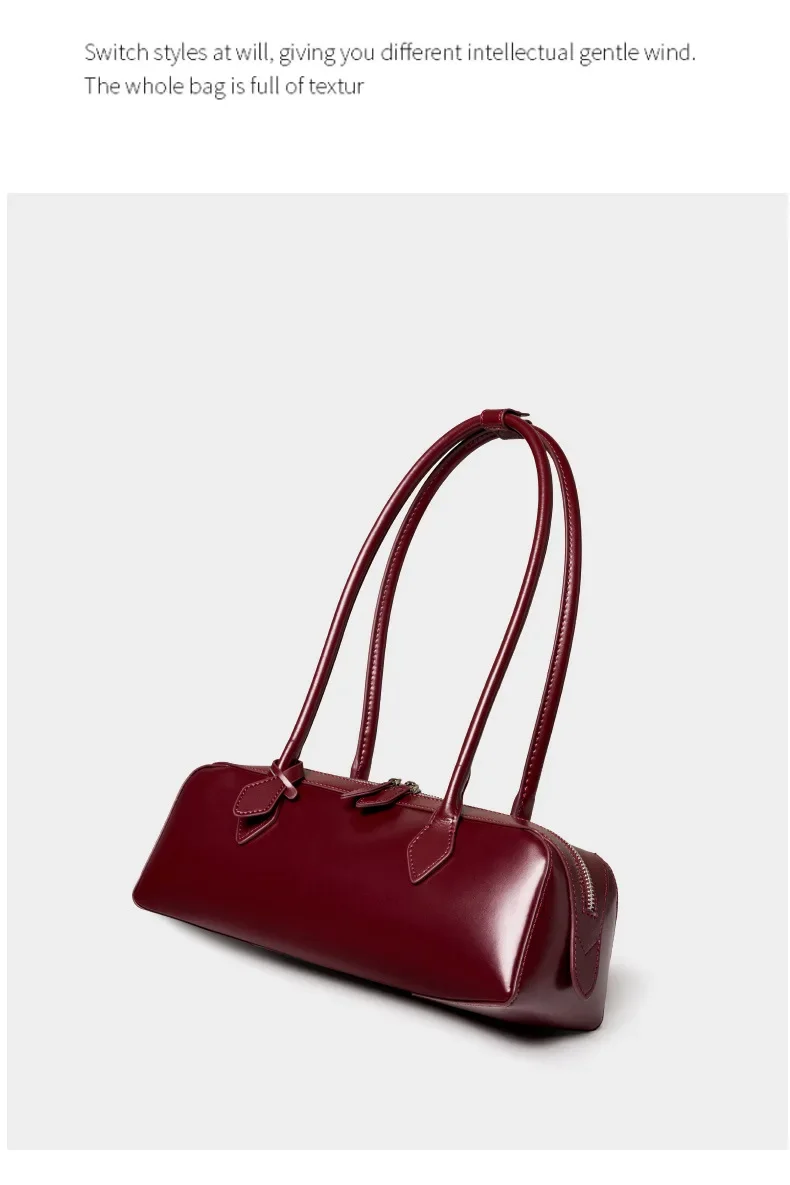 2026 Koreanische Luxus-Tasche Vintage Lange Schultertasche Handtaschen Damen Unterarmtasche Einkaufstasche Echtledertasche Damenhandtasche – Detail 18