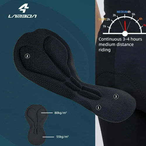 Imagen 2 del producto Lameda pantalones cortos de ciclismo de verano para hombre con bolsillos laterales pantalones de bicicleta antideslizantes de cinco puntos de secado rápido con almohadilla de pantalón 4h