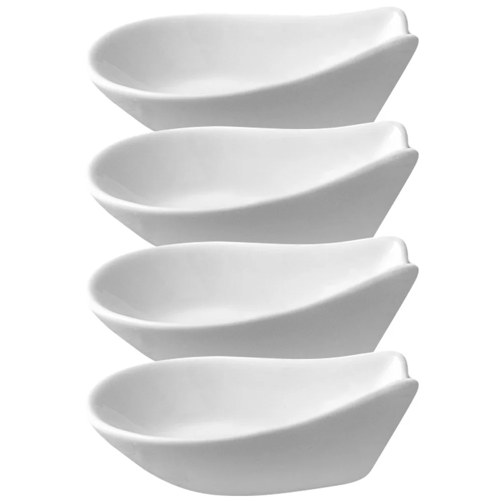 

4Pcs Ceramic Spoon Holder with Wide Base Prevents Rolling for Pot Spoon Ladle Chopstick Rest Kitchen Counter Utensil Organizer