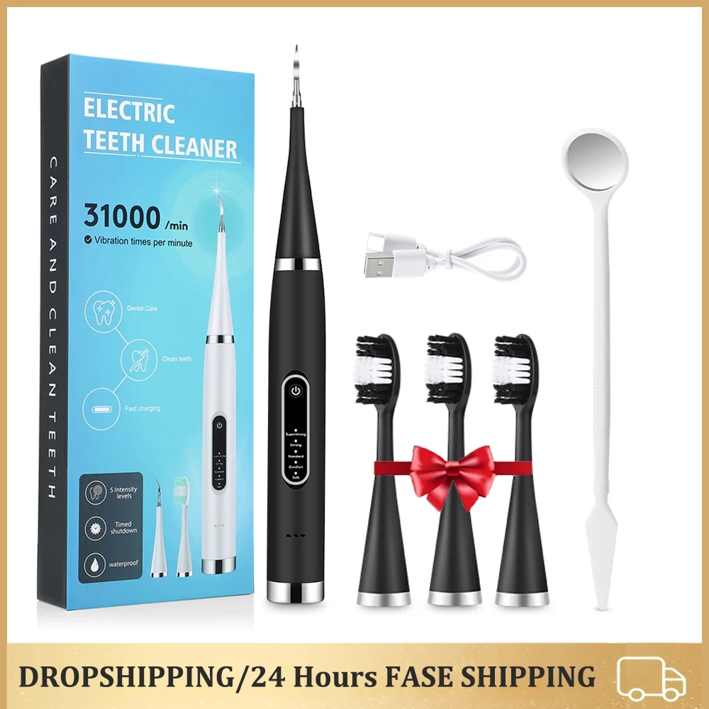 

Electric Tooth Cleaner Waterproof Toothbrush Sonic Vibration Dental Scaler Plaque Calculus Tartar Remover Teeth Whitening Tools