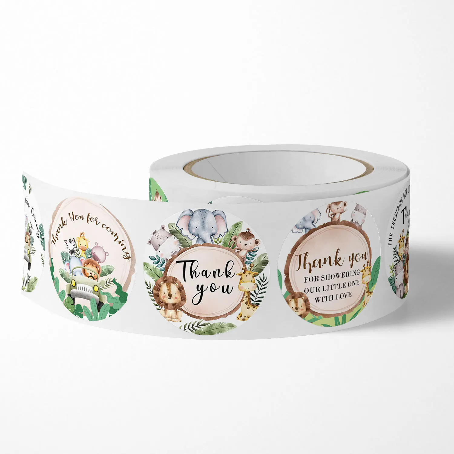 ملصقات ذاتية اللصق على الحيوانات ، ديكورات لحفلات عيد ميلاد الغابة ، أكياس حلوى بملصق شكرًا لك ، ديكورات الصناديق ،! #5