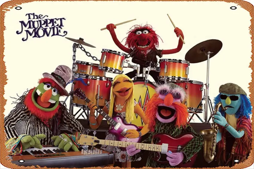 Wall Decor Sign - The Muppet Movie 2019 Film Poster Vintage Metal Sign Poster Sign Garage Bar Wall Decor 8 × 12 inches sign