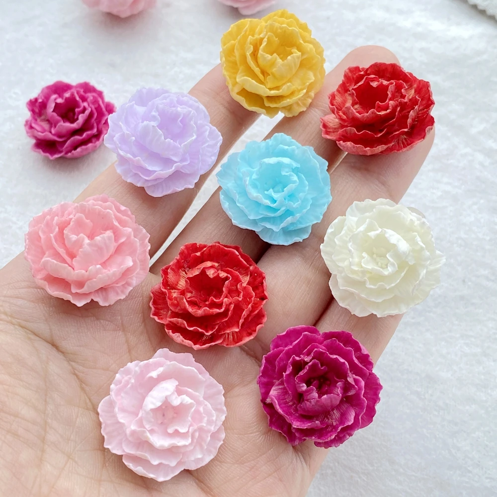 樹脂製のかわいい3Dカラフルローズフラットバックフラワースト - Art Craft Materials のレビューと価格