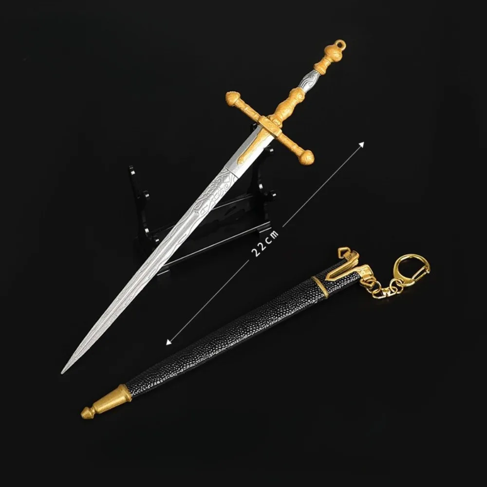 

22cm Lordsworn's Straight Sword Kunshugun No Chokken Eldens Game Keychain Katana Weapon Model Desktop Ornaments Crafts Gift Toys