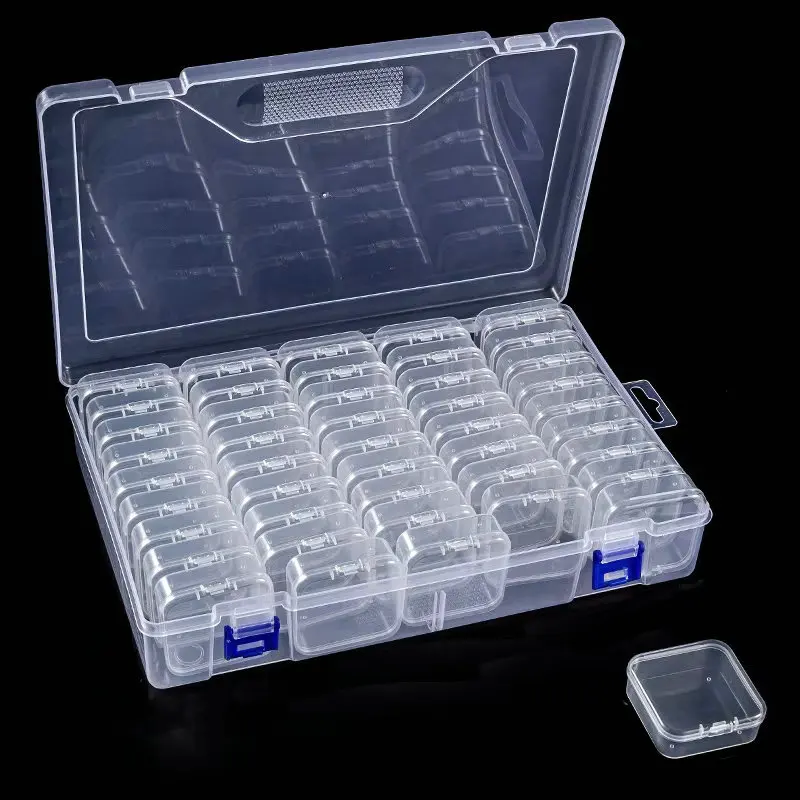 

Маленькие чехлы-органайзеры для бусин, пластиковая коробка-органайзер, мини-прозрачный контейнер для хранения бусин с откидной крышкой для поставки ювелирных изделий своими руками