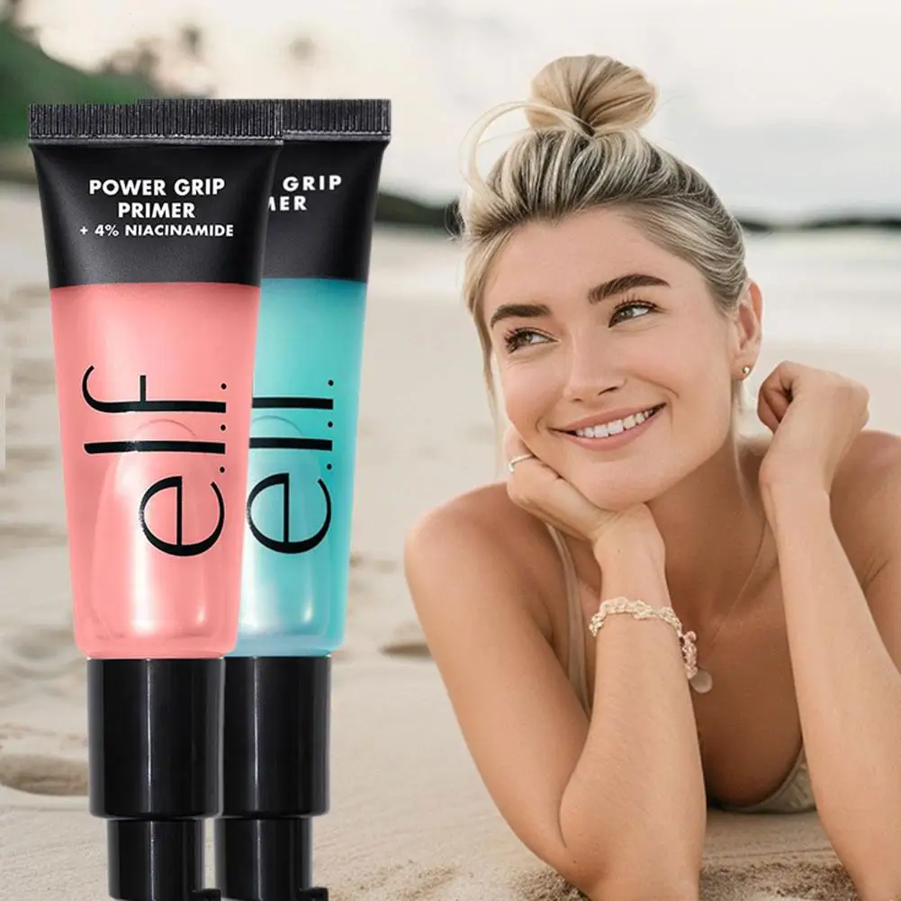 ELF Primer Gel 4% niacinamida brillo ácido hialurónico hidratante Power Grip ropa hidratante cara iluminar contorno maquillaje