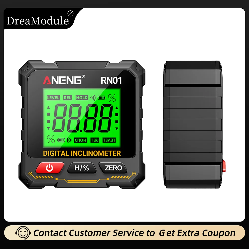 ANENG مستوى رقمي صغير مع LCD الخلفية مقياس الميل 360 درجة أربعة جوانب مقياس المستوى المغناطيسي المنحدر قياس متر #2