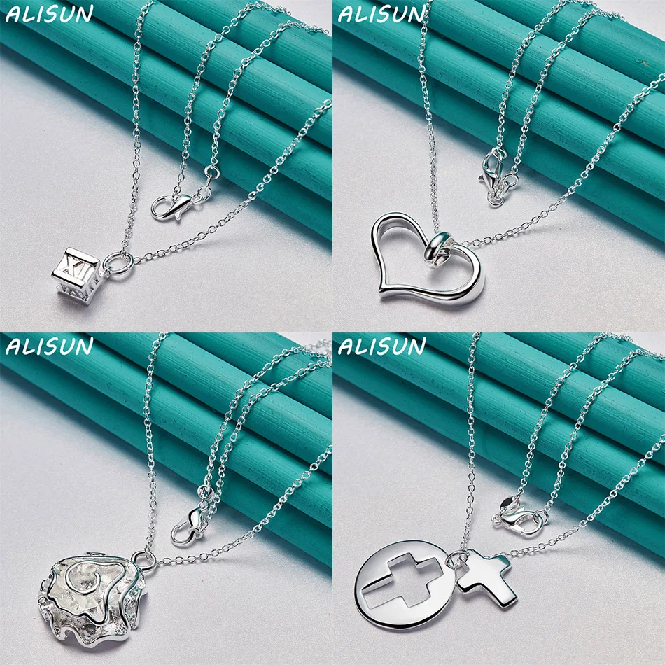 

ALISUN 40-75cm 925 Sterling Silver Pendant Necklace For Women Men Charm Trend Birthday Gifts Fashion Party Fine Jewelry
