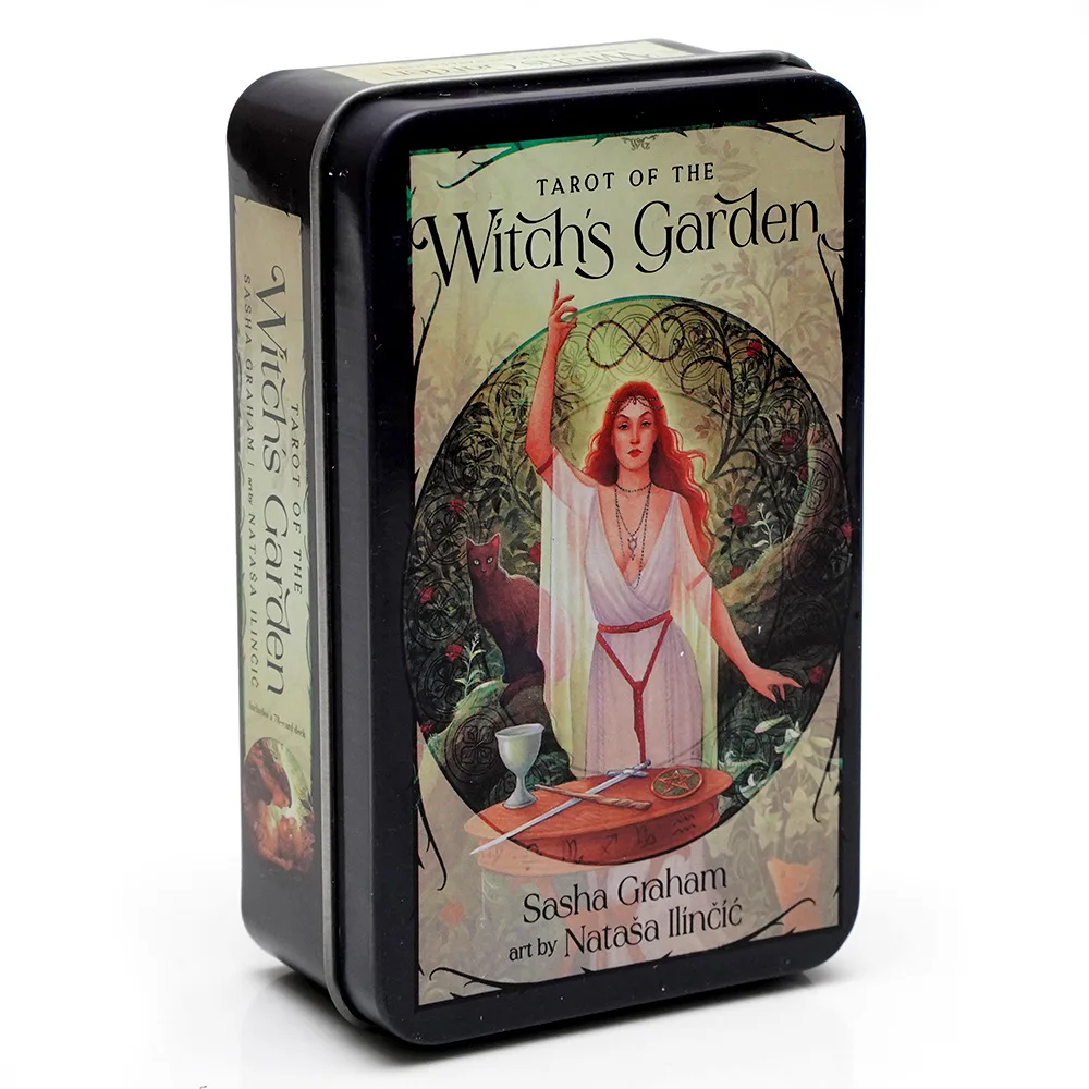 Tarot of The Witch's Garden 10.3*6cm 78 Pcs Cards with Gilded Edges In A Tin Box for Beginners