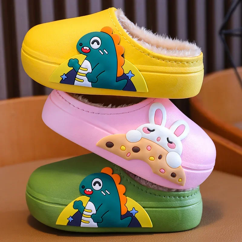 Winter Children Shoes Cotton Cartoon Slippers Indoor Warm Cute Women Slipper Soft Soled Home Slipper for Boy and Girls Pantuflas