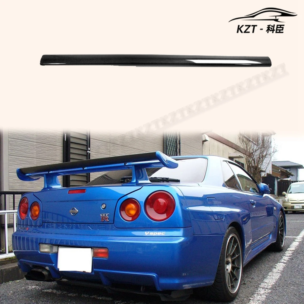 

Для Skyline R34 Gtr Ni Style Spoiler Заднее маленькое лезвие (для стекловолоконного OEM Spoiler) Углеродное волокно