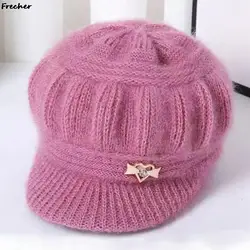 Winter Mother's Hat Super Warm Wool Cap 2023 Fashion Ladies Comfortable Rabbit Fur Visors Berets Hats Thickened Painter Caps