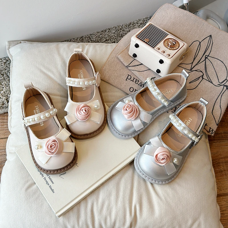 

Girls Princess Shoes Floral Mary Jane Flats Shoes 2-18 Years Leather Soft Childrens Shoes Daily Wear Fashion Footwear Kids Shoes