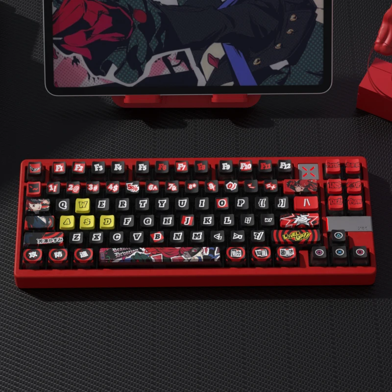 Keycaps pudim temáticos anime, EVA, Material para PC, Dye-Sub, OEM, Set Keys Caps para teclado mecânico, A75, Hi MX Switch, A75