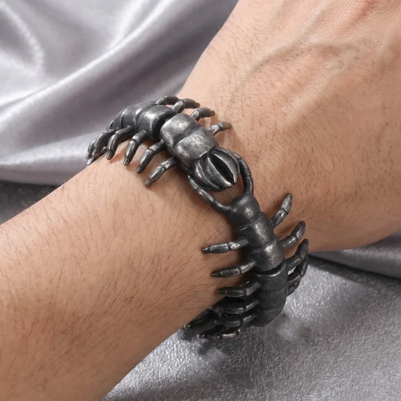 Colorful Punk Animal Centipede Bracelet For Men - Stainless Steel Bracelet 316L - KB29625-D