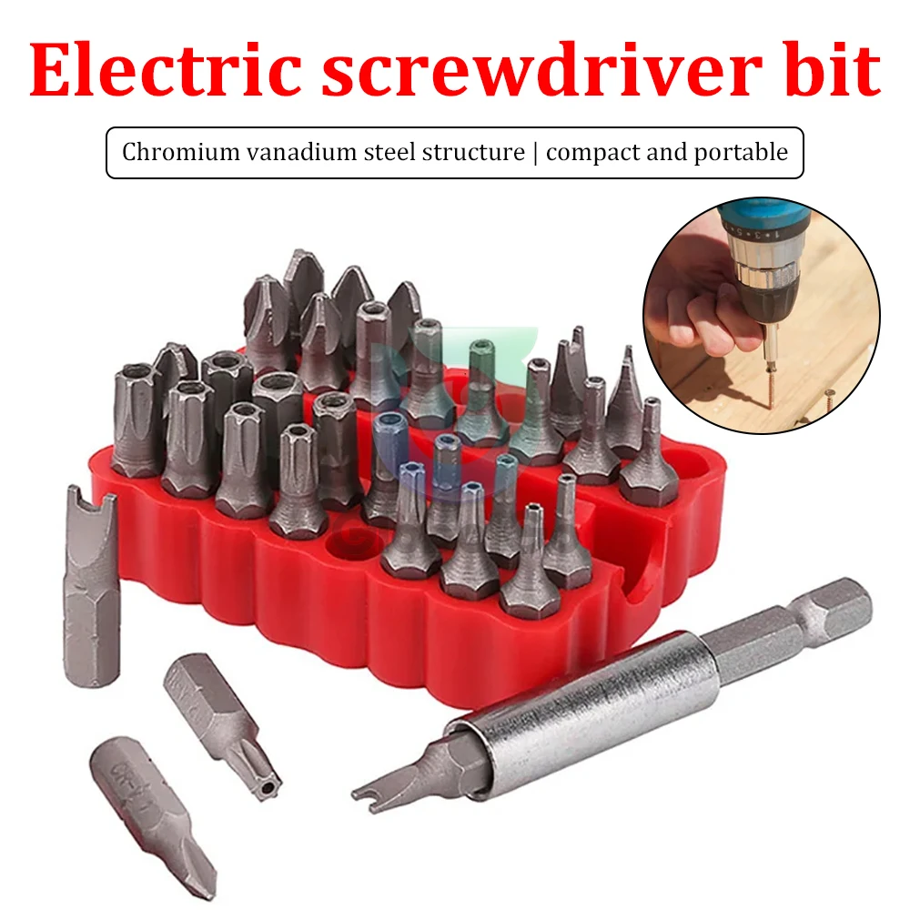 33 Pcs Magnetic Extension Bit Holder Screwdriver Bits Set Quick Release Bit Holder For Electric Screwdriver Bit Accessories