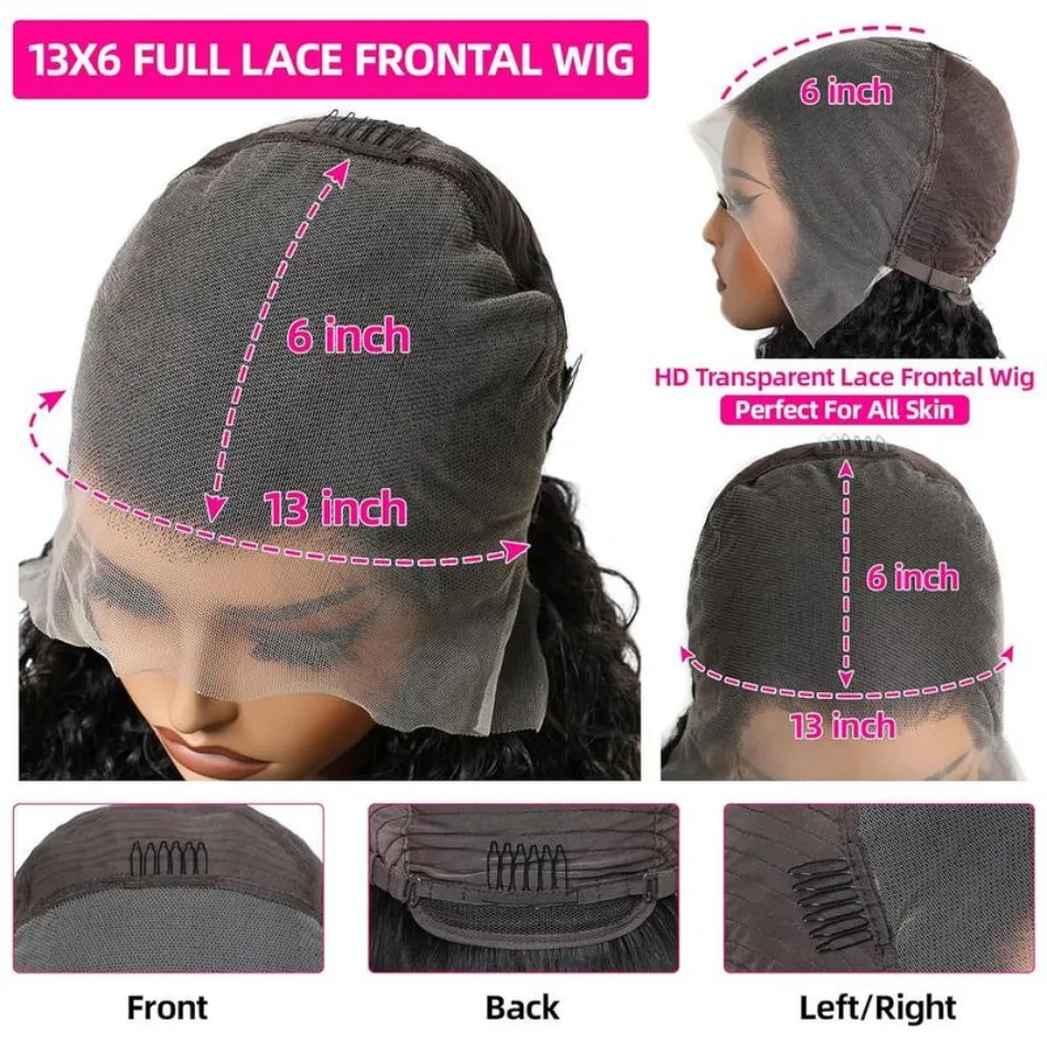 Perruque bouclée birmane cheveux humains vague profonde dentelle avant perruques 13X6 Hd dentelle frontale perruque 40 pouces perruques originales brésiliennes pour les femmes noires