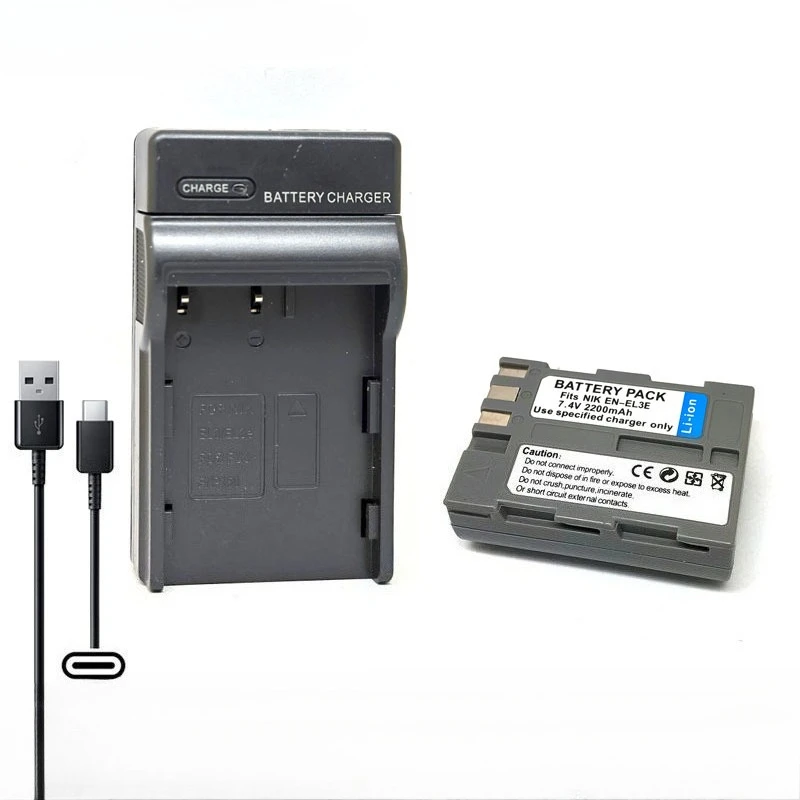 2200mAh EN-EL3e بطارية الكاميرا لنيكون D700 D300S D300 D200 D100 D90 D90s D80 D70S D70 D50 L50 بطارية قابلة للاستبدال