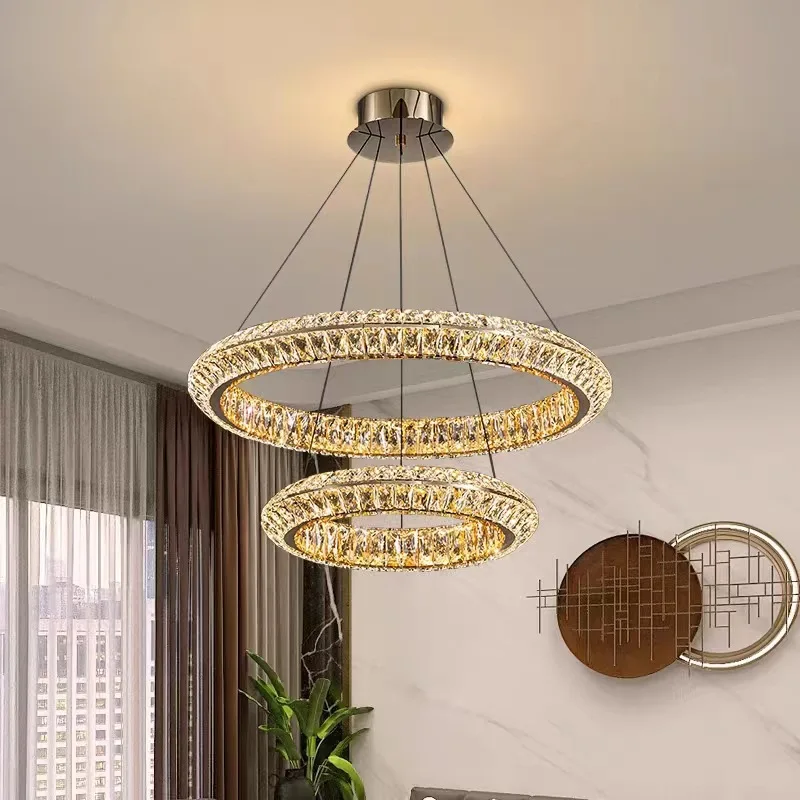 Modern Luxury Crystal Pendant Lamp Super Bright Indoor Lighting Ceiling Chandelier Beautiful Home Decorative Hanging Ligh