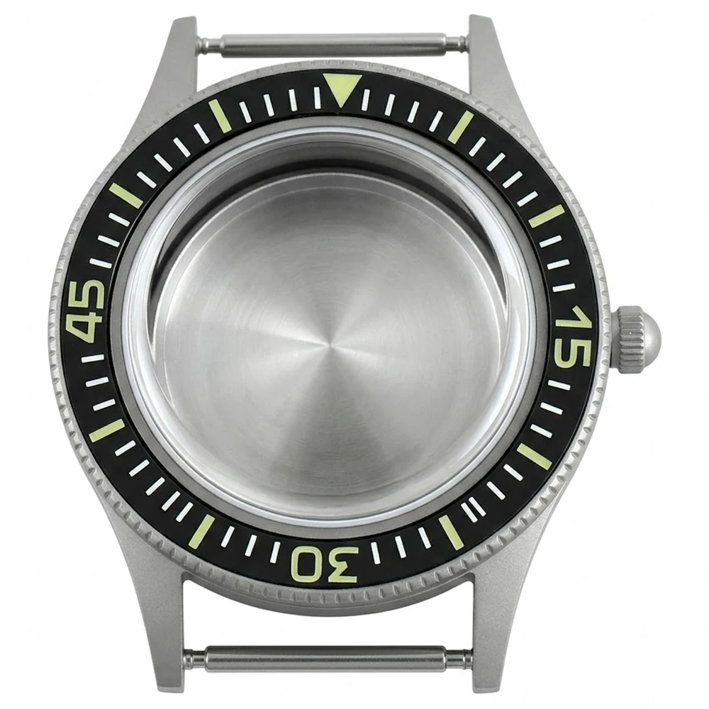 

Vintage Sandblast Dive Watch Case 50 FATHOS Bubble Sapphire Crystal C3 Super Luminous bezel for NH34 NH35 NH36 NH70 NH72 200M