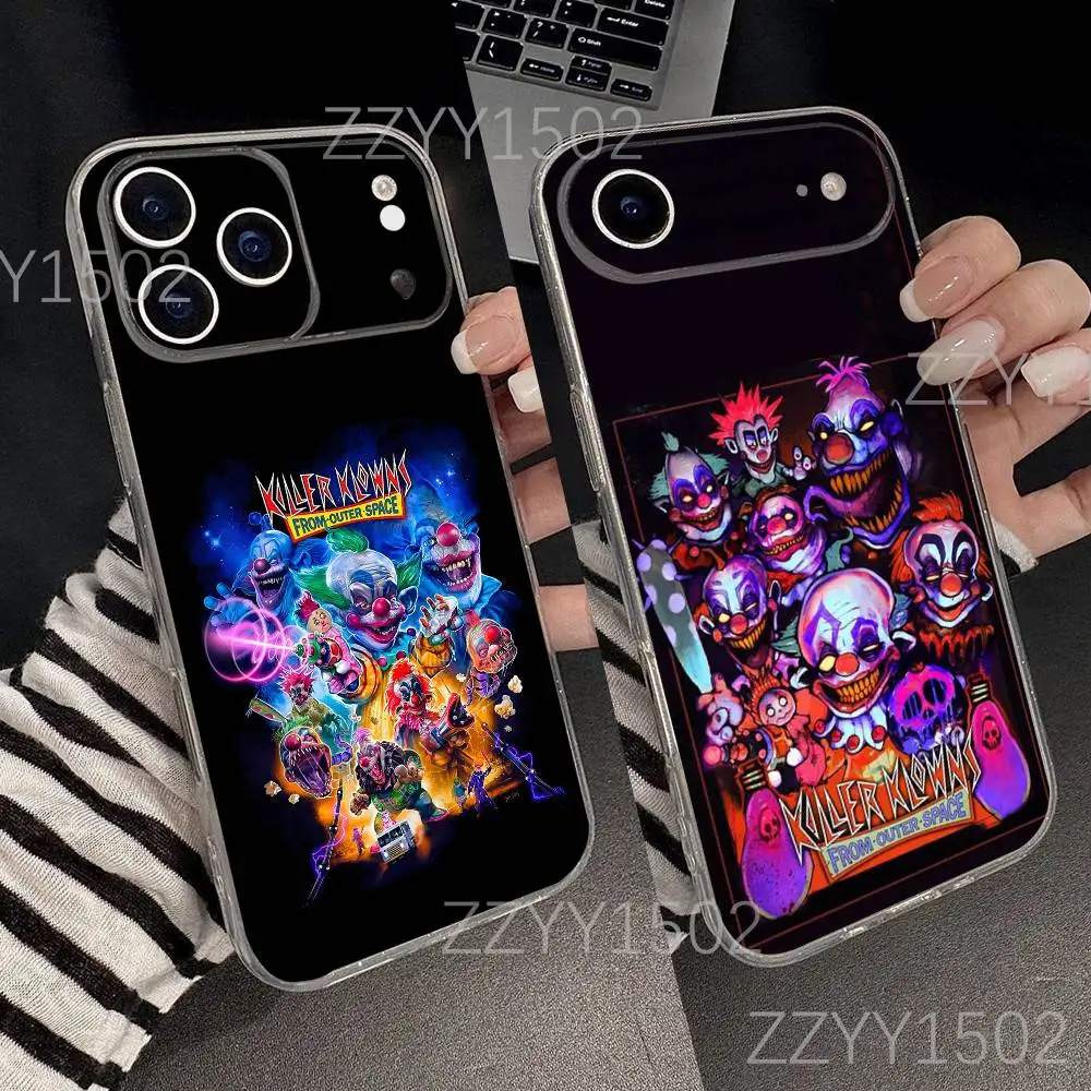 

K-Killer Klowns From Outer Space Phone Case For iPhone 17,16,15,14,13,12,11 Pro,Max,Plus,X,XS,XR,SE4,E Mini Transparent Soft