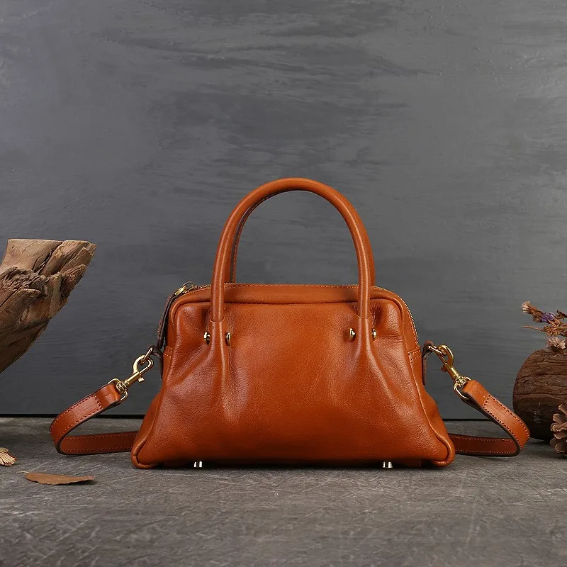 

Johnature 2025 г., новая женская сумка из натуральной кожи, однотонная универсальная сумка в стиле ретро, большие вместительные сумки на плечо и через плечо
