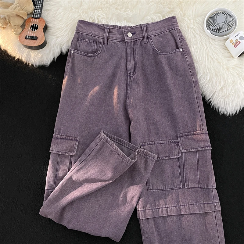 

Ретро-джинсы в стиле американской рабочей одежды, мужские и женские, свободные, прямые, широкие, в пол, длинные брюки, комплект для пар