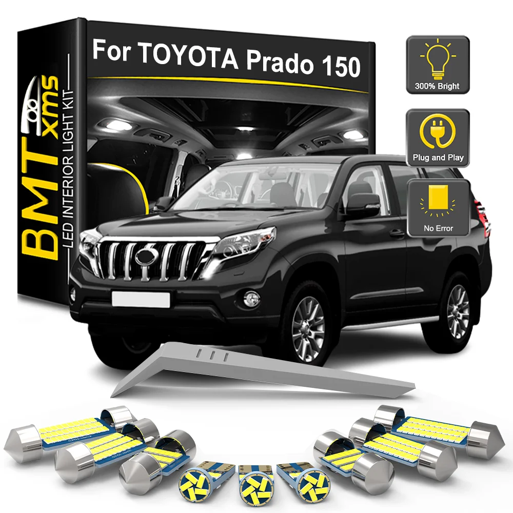 

BMTxms 4/8/16 шт. Canbus светодиодный комплект внутренних ламп для Toyota Prado 150 LC150 2010-2022 2023, лампа для чтения багажника и двери автомобиля
