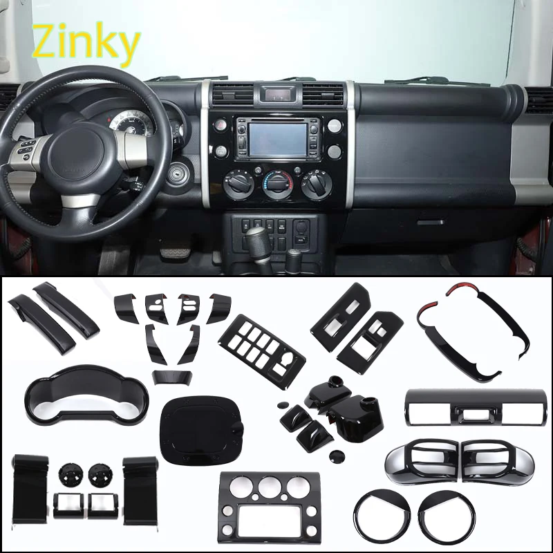 

ABS Plastic Piano Black Kit Car central control air outlet decorative frame For Toyota FJ Cruiser 2007 2008 2009 2010-2021