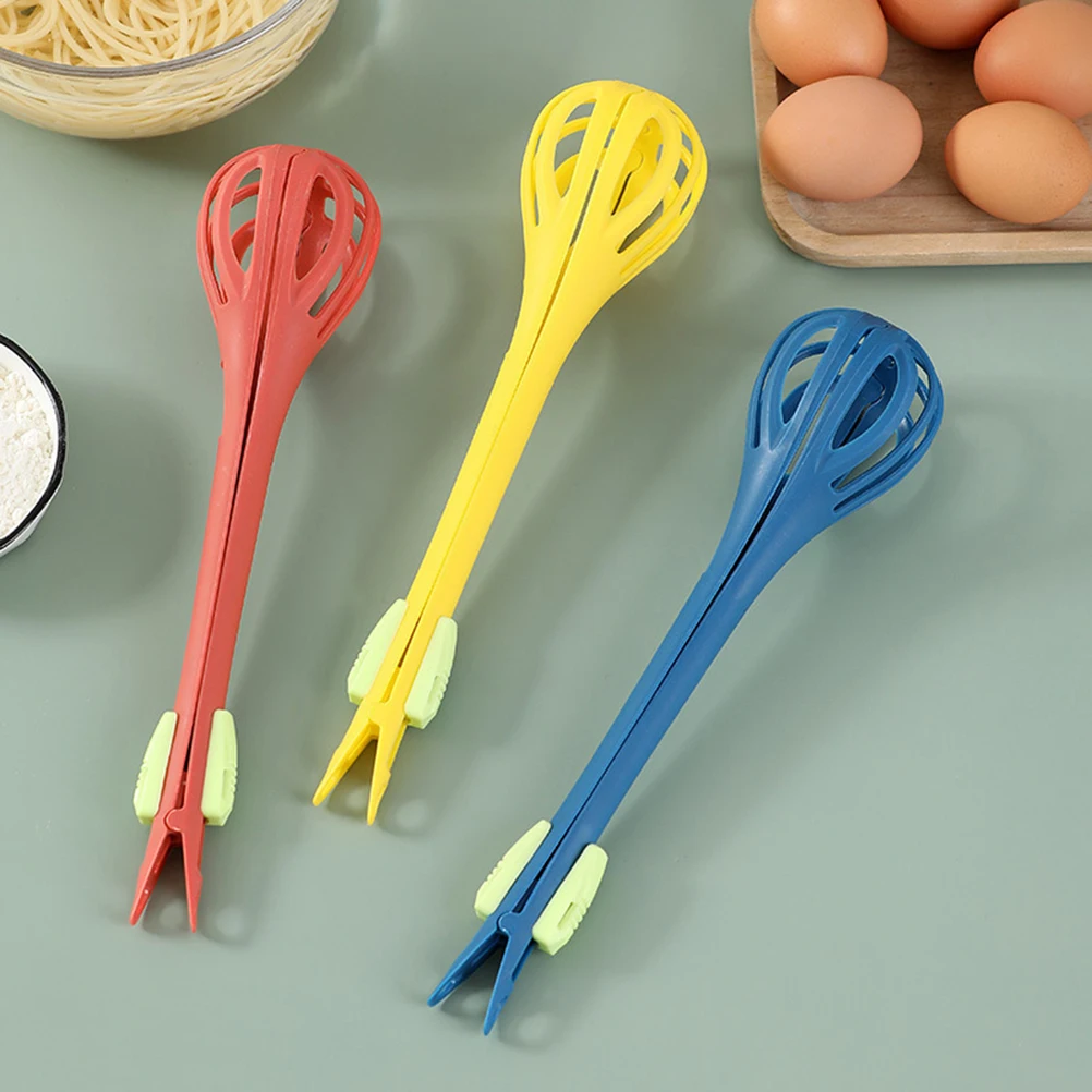 

2-in-1 Food Clip & Egg Whisk, 3 Pieces Multifunctional Egg Bat, Egg Beater, Manual Kitchen Whisk, Egg Whisk, Pasta, Food Clips