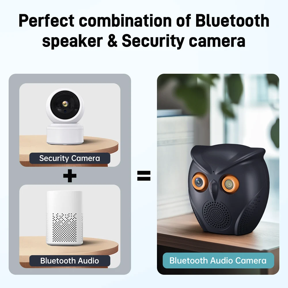 iCSee Smart Wifi Camera With Speaker Wireless CCTV Home 5MP HD Surveillance Camera WiFi Human Detection Baby Monitor Owl Shape