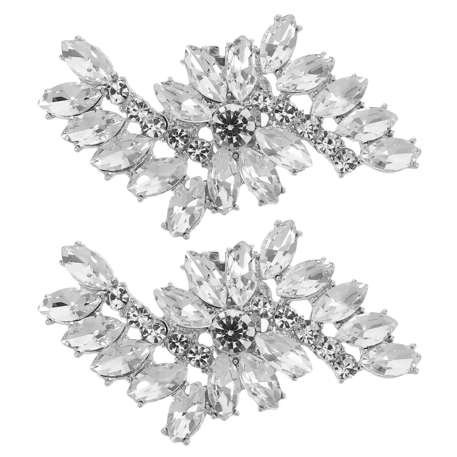 

2pcs Rhinestone Clips, Crystal Flower Charm Buckle For Women, Detachable Shoe Accessories, Sparkling Shoe Jewelry For Heels
