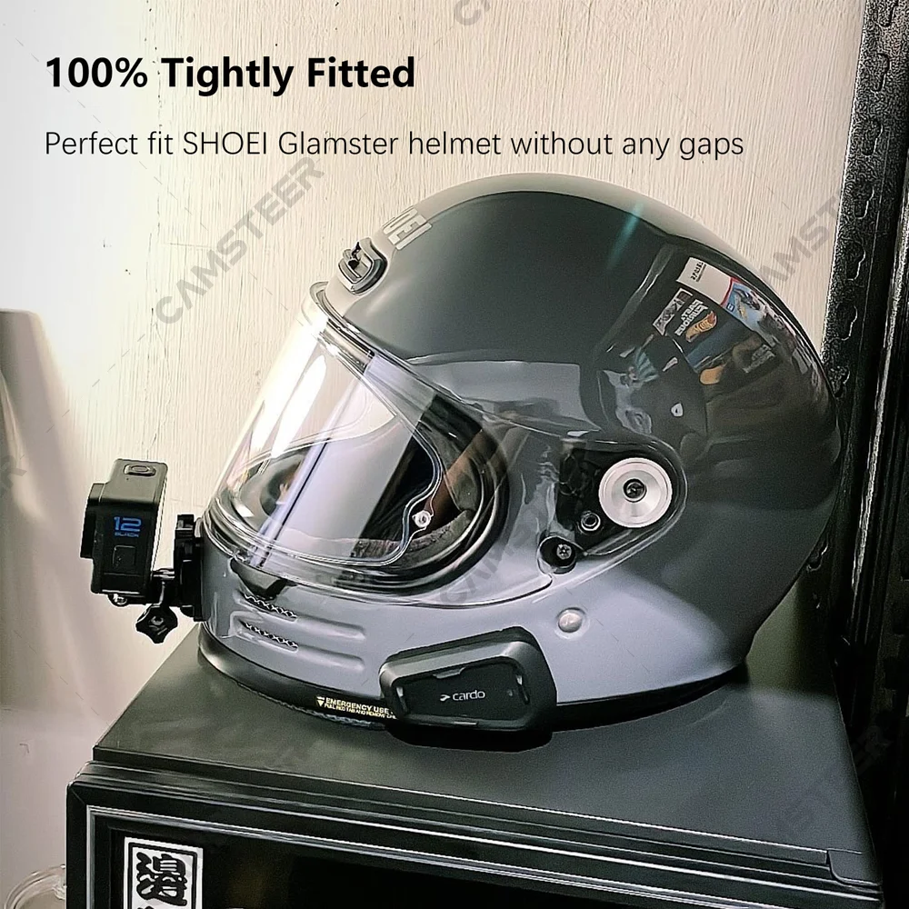 For SHOEI Glamster Custom Aluminium Helmet Chin Mount for GoPro Hero 13 12 11 10 Insta360 X4 Ace Pro2 DJI Action 4 5Pro Camera