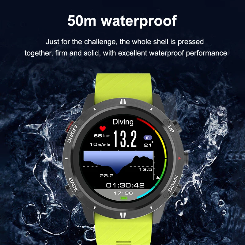 Orologio sportivo Bluetooth Touch Outdoor Running ciclismo immersioni pesca Triathlon frequenza cardiaca bussola impermeabile Tracker Data Store