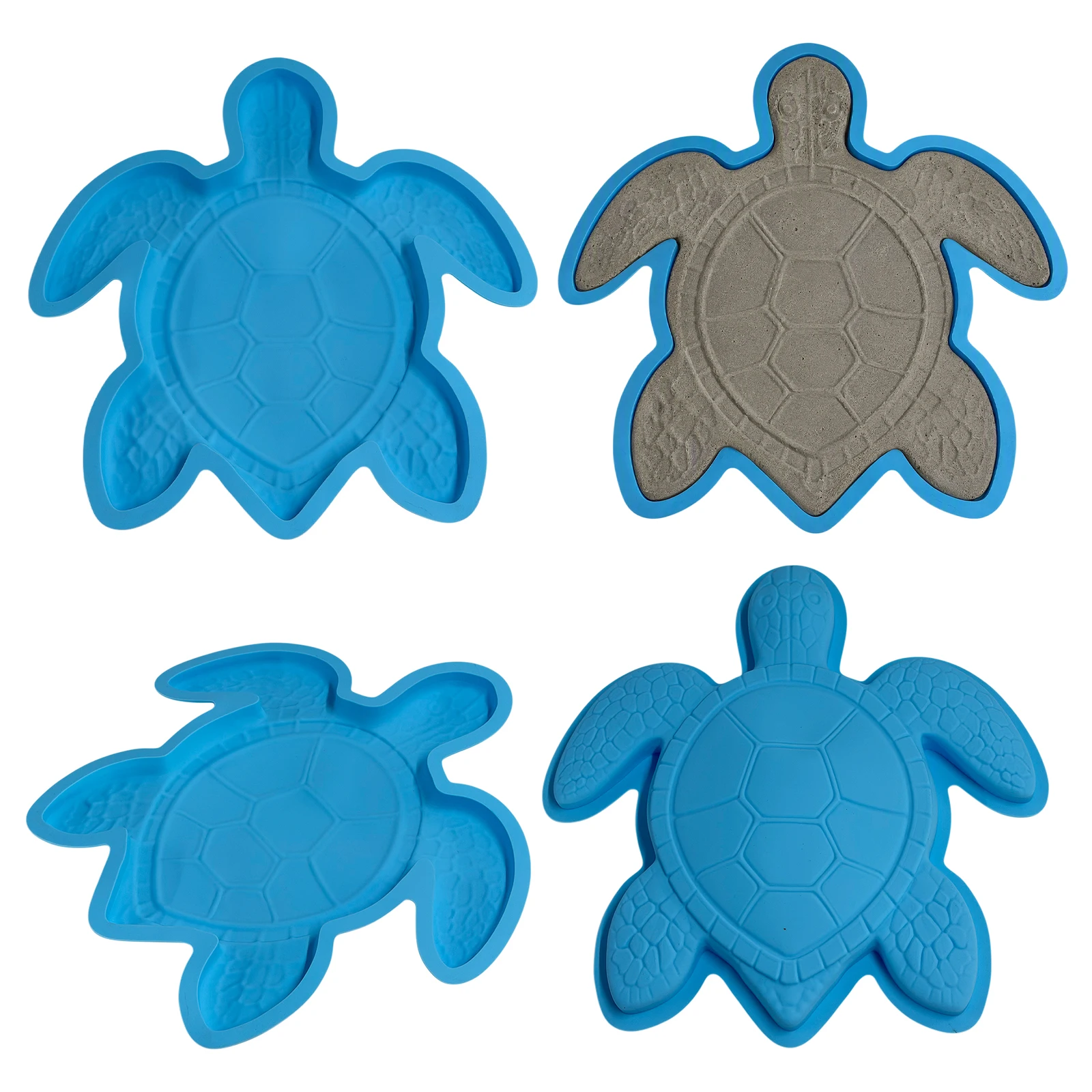 Reusable Silicone Ocean Theme Concrete Stepping Stone Garden Pathway Cement Plaster Resin Casting DIY
