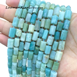 8x12mm Natural Stone Blue Amazonite Irregular Cylinder Loose Spacer Beads for Jewelry Making Diy Bracelet Charms Accessories