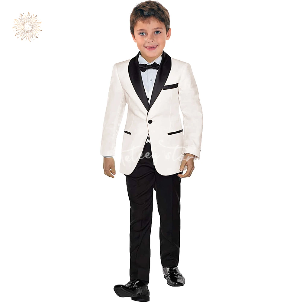 Meninos terno formal do smoking, roupa do baile, portador do anel, um peito, criança, 2 pcs